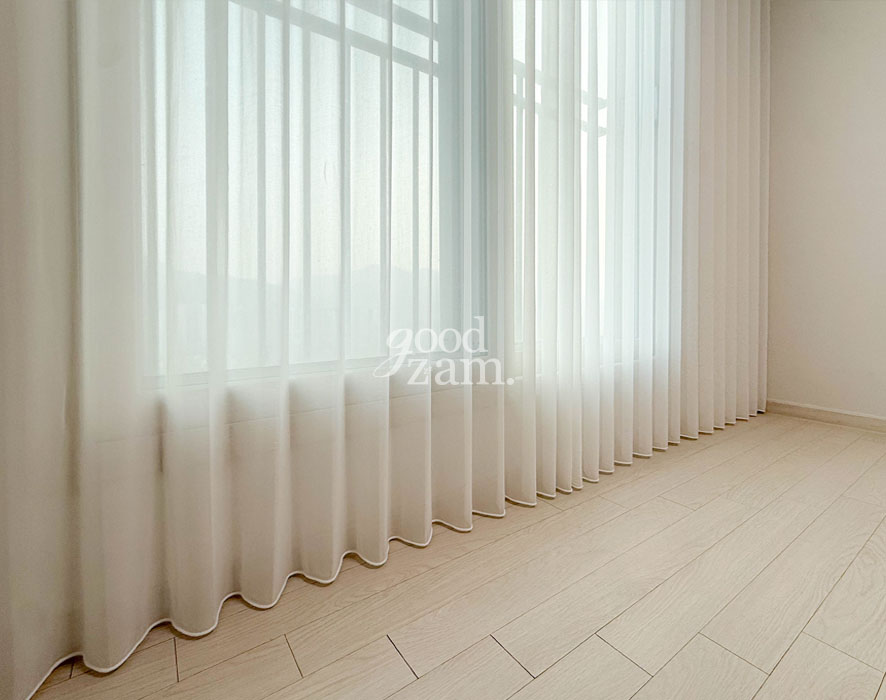 용인 동문디이스트 쉬폰커튼 설치 굳잠