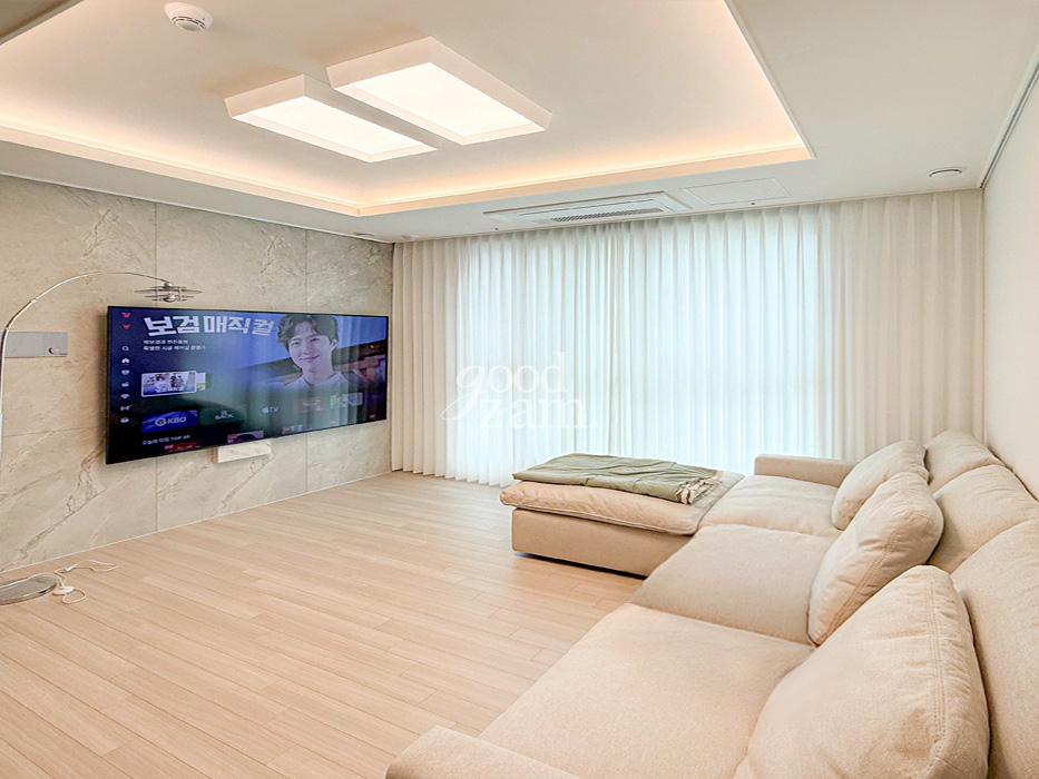 동탄힐스테이트동탄역 센트릭 쉬폰커튼 설치 시공 굳잠